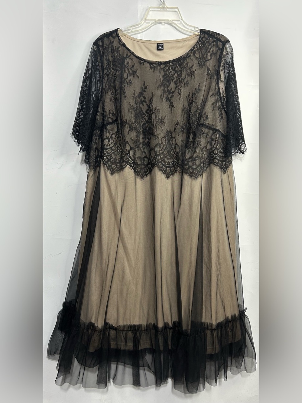 5 for $25🔥SHEIN Curve Black Lace Nude Midi Dress 3XL